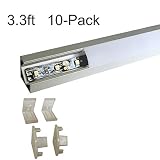 inshareplus LEDアルミチャンネルプロファイル、アルミ押し出しwithオイスターホワイトフラットカバーv-shapeコーナー用マウント8 mm 10 mmシングル行3528 5050 LE