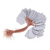 Demiawaking 園芸 吊ラベル 園芸用タグ 植物ラベル フラワーラベル ガーデニングラベル 100枚入 (ホワイト)