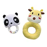 2 PCS、一つ手作りリトルパンダラトルとOneイエロー鹿のおもちゃ