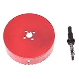 SODIAL(R) 120mm直径　バイメタルホールカッター　カッティングホールソー　レッド