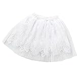 TMM　子供服 レース チュチュスカート ミニスカートダンススカートふんわりコスチューム バニエ子供 キッズ 遊び着 通学 通園 お出かけ 普段着 衣装 七五三 (90cm, ホワイト)