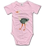 MIKALミカオ 赤ちゃん 男の子 女の子 綿 鳥 ダチョウ 飛べない鳥 野生動物 ロンパース 半袖 ジャンプスーツ