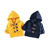 (マソンナーニ)Masonanic キッズ　ダッフルコート 秋冬　アウター　フード付き　裏ボア　ベビー　ラシャコート　ジャケット中綿　フード付き (イエロー, 80cm)