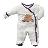 Babysoy Newborn Jane Goodall Endangered Animal Print Long Sleeve Footie Coverall PJS Tortoise 0-3 Mo