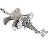 Nice Days（ナイス　ディズ）　ベビー　おしゃぶりホルダー　ぬいぐるみ　取り付け簡単　動物　シリーズ　 (象)