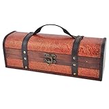 uxcell　ワインケース　ワイン木箱　収納ボックス　保存　花柄　木製　レッド