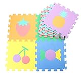 Domybest 赤ちゃん フロアマット 敷きマット ベビーパズルマット ジョイントマット プレイマット 遊びマット 子供 キッズ 30X30cm　10枚セット　ランダムカラー　4タイプ選べる (果物