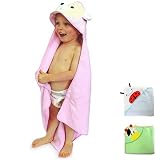 HOODED BABY TOWEL 100% Cotton Premium Quality Super Soft and Cute Animal Hood Towel - Perfect For Ba