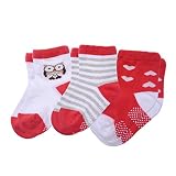 ZZソックスベビー幼児用ソックスかわいいアンチスリップスキッドFootsocks 3パック カラー: ホワイト