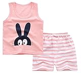ベビー肌着　ランニングシャツ　女の子　男の子　子供　綿100％　上下セット (73cm-120cm) (65#(90-100cm), 02)