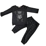 ベビー服 Tシャツ 長袖 長ズボン 上下セット キッズ セットアップ パジャマ 子供服 モンスタープリント LM809 (90)