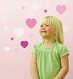 FunToSee Sweethearts Girls Nursery and Bedroom Wall Decals, Hearts [並行輸入品]