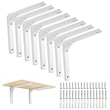 [Xpang]棚受け金具 棚受けブラケットL字金具 耐荷重130kg 壁掛け吊り棚 金具棚うけ 部屋 キッチン L字金具 スチール製 省スペース DIY 収納 アクセサリーネジ付 (ホワイト, 400ｍｍ×300ｍｍ×40ｍｍ-8個)