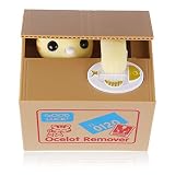 Sunsbell猫Stealingかわいいコイン銀行お金Savingコレクションボックスセントペニーコンテナ