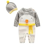 エルフ ベビー(Fairy Baby)クリスマスロンパース 秋冬 ベビーサンタ衣装 帽子付き ペンギン着ぐるみ80cm