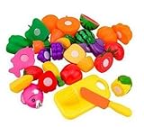 DD-life 16pcs/set Plastic Kitchen Food Fruit Vegetable Cutting Kids Pretend Play Educational Puzzle 