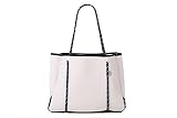 「Q」 Qbag トートバッグ Qバッグ Sサイズ パリ発のネオプレンバッグ 軽量 大容量 マザーズバッグ としても使える キャリーオールバッグ (S, ホワイト)