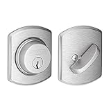 Schlage B60N GRW 626 Greenwich Single Cylinder Deadbolt, Satin Chrome [並行輸入品]