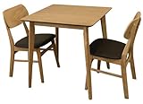 【テーブルとチェア2脚の3点セット】 北欧テイスト 天然木 ダイニングセット (ナチュラル/NA)