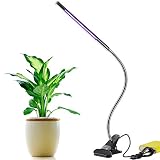 STW 植物成長ライト5W　３つランク調節できる、赤色と青色のあかり、360度調節できる挟みタイプスタンドと柔軟性のある管