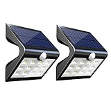 InnoGear Solar Powered Motionライト屋外ウォールマウントセキュリティライトステップライトパスパティオプールYardデッキPorchガーデンフェンス、2パック ブラック SL