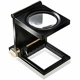 Phoenix 折りたたみ式スタンド縞見ルーペ リネンテスター【倍率10倍】繊維の糸目の測定／2種類のめもり(1mm・2.5mm単位) ／専用ケース付き＜長期保証45日間＞拡大鏡 ルーペ