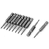 uxcell　トルクスセキュリティドライバービット　メタル　シルバーグレー　T6　10個入り