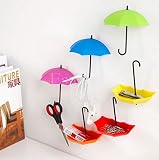 6 xかわいい傘壁フックキーハンガーストレージSundriesホーム壁ドア装飾DIY