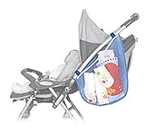 ベビーカー 収納 サイド ネット ケース バッグ 小物入れ 取り付け簡単 (ピンク)