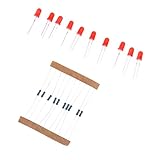 Fenteer 220オーム　抵抗器＆LEDライト（5mm）　20個入り　ラズベリーパイ Arduino MCU用　3色選択　　 - 赤