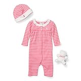 【並行輸入】RALPH LAUREN(ラルフローレン) ベビー女の子 長袖ロンパース＆ソフトキャップ＆ぬいぐるみ　ギフトボックス入りセット 9ｍ（70サイズ）