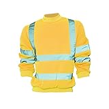 Yoko反射安全セーフティーヘビーウェイトスウェットトレーナー 男女共用 (3XL) (蛍光オレンジ)