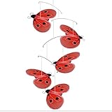Ladybug Mobile Red Black Shimmer Nylon Mesh Ladybugs Mobiles Decorations Decorate Baby Nursery Bedro