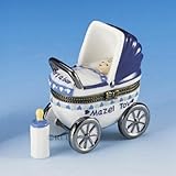 Mazel Tov Baby Boy Hinged Box Carriage with Baby Bottle Treasure by The Jacob Rosenthal Judaica Coll