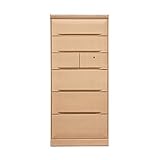 ハイチェスト 完成品 木製 幅60cm6段 ナチュラル ブラウン (ナチュラル)