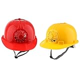 IPOTCH 2個　冷却ファン　ヘルメット　ソーラーパワー　熱中症対策　　