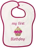 Dee Givens & Co-Raindrops A24435 My First Birthday Appliqued Medium Bib - Strawberry