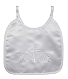 Satin Bib with Embroidered Cross BB-5 by Swea Pea & Lilli