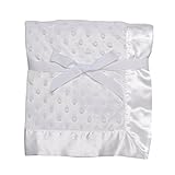 Baby Starters Textured Dot Blanket with Satin Trim, White 30 x 40 by Baby Starters