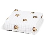 Binztec Muslin Baby Bath Towel and Blanket for Newborn InfantsMedical Grade Natural Antibacterial Co
