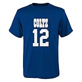 NFL Andrew Luck # 12ユースBoys 8 – 20名&番号半袖Tee ブルー