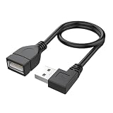 USB 2.0 延長ケーブル 480Mbps 90 度右/左/上/下角度充電ケーブル 省スペース ブラック