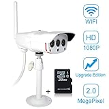 Vstarcam wifi ネットワークカメラ wifi 防水防犯カメラ IP67防水 屋外 200万画素 1080P 暗視撮影 音声双方向機能 動体検知 (C16S-ホワイト)