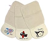 赤ちゃん 汗とり インナー 背中 パット 綿100％ ３枚セット ベビー かわいい 刺繍 出産祝いにも♪　（０〜２歳）