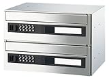 郵便受箱 前入前出型 横型 可変プッシュ錠付 2戸用