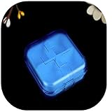 chrikathyポータブル薬ピルビタミンボックスキットミニ小さいかわいい正方形4つグリッドサブホルダータブレットオーガナイザーストレージコンテナアウトドアの旅行 Free