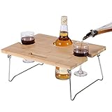 (2 positions) - Innostage Portable and Foldable Wine and Snack Table for Picnic Outdoor on the Beach