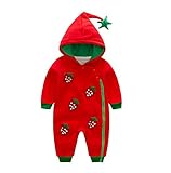 Ainial　ロンパース　ベビー　長袖　女の子　春秋　前開き　カバーオール　赤ちゃん　新生児　フード付き　可愛い　いちごの柄　ボディースーツ　パーカー　柔らかい　防寒　着ぐるみ　ルームウェア　出産祝い