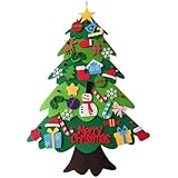 クリスマスツリー フェル ツリー フェルト DIY フエルトツリー 壁掛けツリー オーナメント 壁掛け飾り おもちゃインテリア飾 33個フェルトペンダント入りセット＆ツリー贈り物 子供用デコレーション
