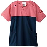 [ディッキーズ] 白衣 スクラブ メディカル 医療用 ストレッチ バイカラー ユニセックス 男女兼用 7040SC ミリーピンク×シールズ M